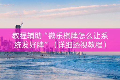 教程辅助“微乐棋牌怎么让系统发好牌”（详细透视教程）-哔哩哔哩