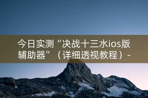 今日实测“决战十三水ios版辅助器”（详细透视教程）-哔哩哔哩