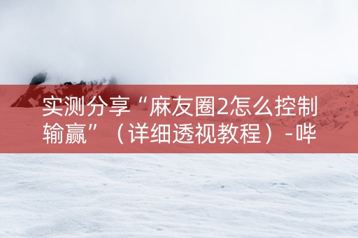 实测分享“麻友圈2怎么控制输赢”（详细透视教程）-哔哩哔哩