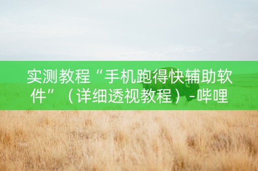 实测教程“手机跑得快辅助软件”（详细透视教程）-哔哩哔哩