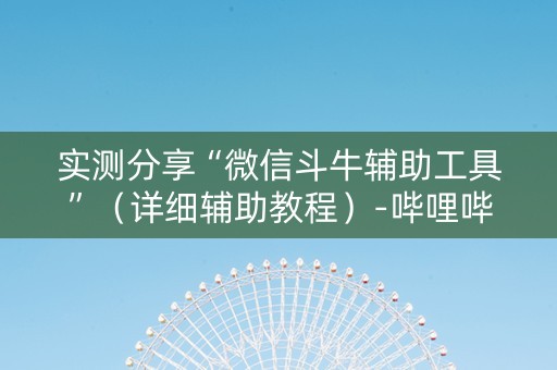 实测分享“微信斗牛辅助工具”（详细辅助教程）-哔哩哔哩
