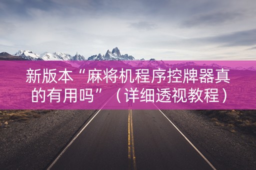 新版本“麻将机程序控牌器真的有用吗”（详细透视教程）-哔哩哔哩