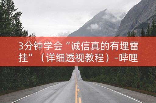 3分钟学会“诚信真的有埋雷挂”（详细透视教程）-哔哩哔哩