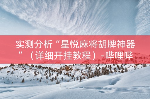 实测分析“星悦麻将胡牌神器”（详细开挂教程）-哔哩哔哩