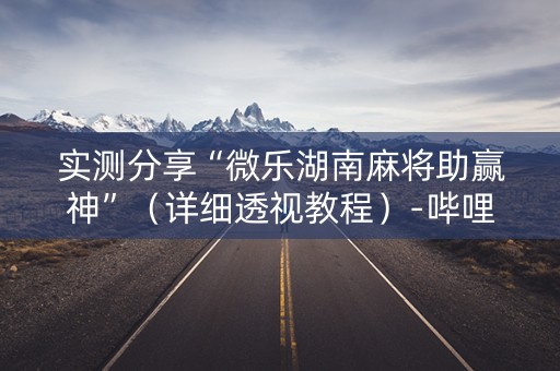 实测分享“微乐湖南麻将助赢神”（详细透视教程）-哔哩哔哩