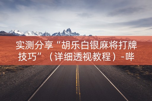实测分享“胡乐白银麻将打牌技巧”（详细透视教程）-哔哩哔哩