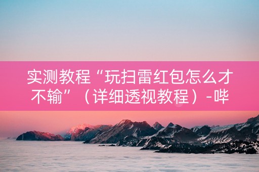 实测教程“玩扫雷红包怎么才不输”（详细透视教程）-哔哩哔哩