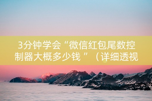 3分钟学会“微信红包尾数控制器大概多少钱 ”（详细透视教程）-哔哩哔哩