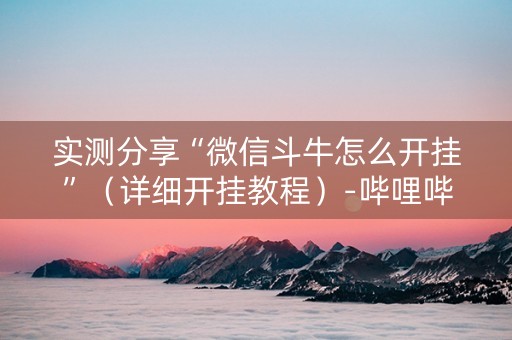 实测分享“微信斗牛怎么开挂”（详细开挂教程）-哔哩哔哩