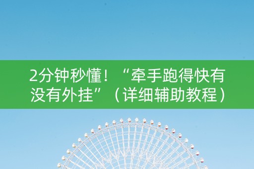 2分钟秒懂！“牵手跑得快有没有外挂”（详细辅助教程）-哔哩哔哩