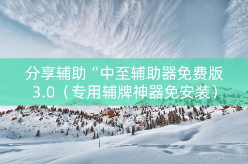 分享辅助“中至辅助器免费版3.0（专用辅牌神器免安装）