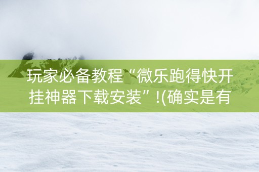 玩家必备教程“微乐跑得快开挂神器下载安装”!(确实是有挂)-知乎