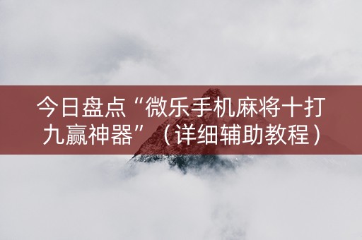 今日盘点“微乐手机麻将十打九赢神器”（详细辅助教程）-哔哩哔哩