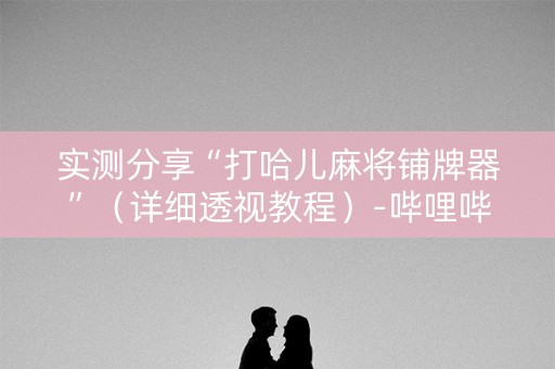 实测分享“打哈儿麻将铺牌器”（详细透视教程）-哔哩哔哩