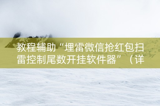 教程辅助“埋雷微信抢红包扫雷控制尾数开挂软件器”（详细透视教程）-哔哩哔哩