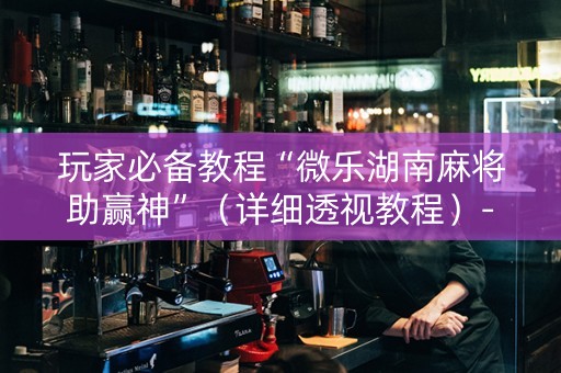 玩家必备教程“微乐湖南麻将助赢神”（详细透视教程）-哔哩哔哩