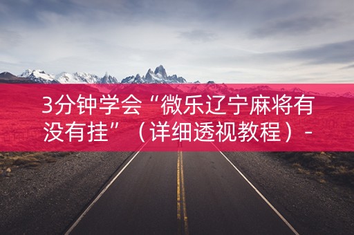 3分钟学会“微乐辽宁麻将有没有挂”（详细透视教程）-哔哩哔哩