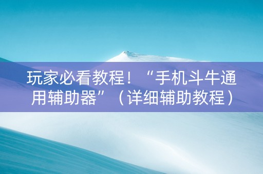 玩家必看教程！“手机斗牛通用辅助器”（详细辅助教程）-哔哩哔哩