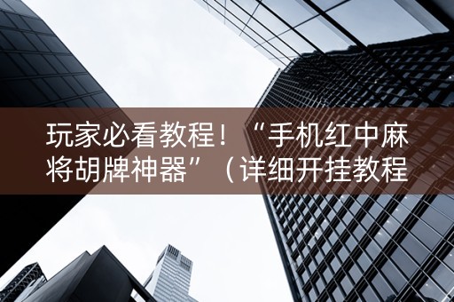 玩家必看教程！“手机红中麻将胡牌神器”（详细开挂教程）-哔哩哔哩