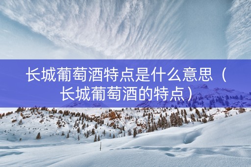 长城葡萄酒特点是什么意思（长城葡萄酒的特点）