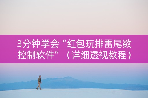 3分钟学会“红包玩排雷尾数控制软件”（详细透视教程）-哔哩哔哩