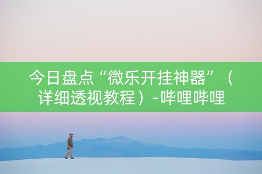 今日盘点“微乐开挂神器”（详细透视教程）-哔哩哔哩