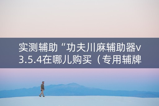 实测辅助“功夫川麻辅助器v3.5.4在哪儿购买（专用辅牌神器免安装）