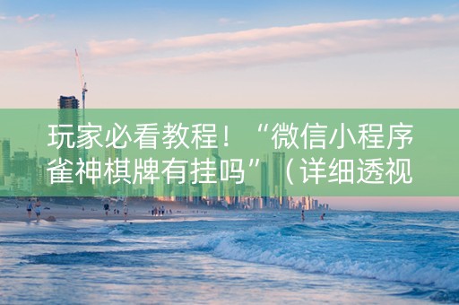 玩家必看教程！“微信小程序雀神棋牌有挂吗”（详细透视教程）-哔哩哔哩