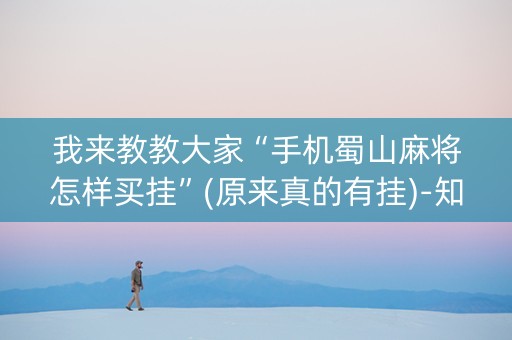 我来教教大家“手机蜀山麻将怎样买挂”(原来真的有挂)-知乎