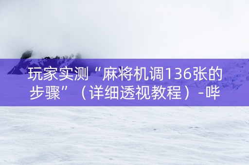 玩家实测“麻将机调136张的步骤”（详细透视教程）-哔哩哔哩