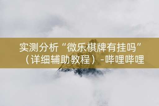 实测分析“微乐棋牌有挂吗”（详细辅助教程）-哔哩哔哩