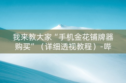 我来教大家“手机金花铺牌器购买”（详细透视教程）-哔哩哔哩