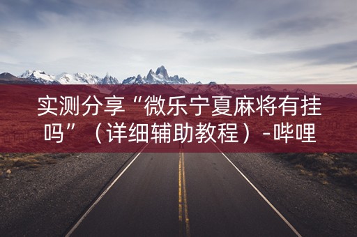 实测分享“微乐宁夏麻将有挂吗”（详细辅助教程）-哔哩哔哩