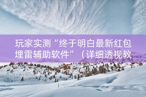 玩家实测“终于明白最新红包埋雷辅助软件”（详细透视教程）-哔哩哔哩