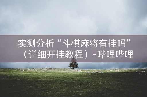 实测分析“斗棋麻将有挂吗”（详细开挂教程）-哔哩哔哩