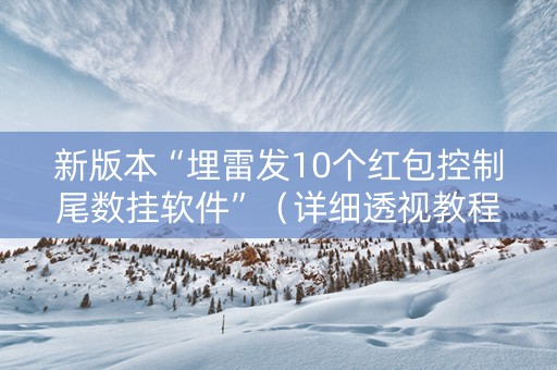 新版本“埋雷发10个红包控制尾数挂软件”（详细透视教程）-哔哩哔哩