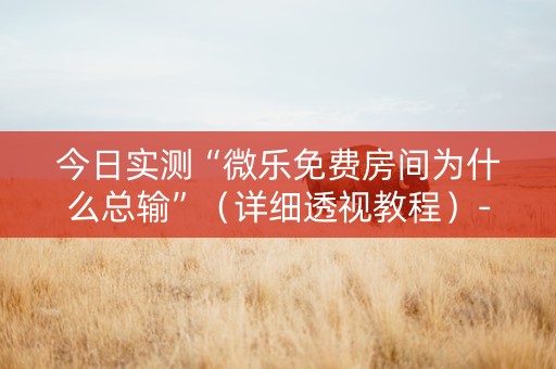 今日实测“微乐免费房间为什么总输”（详细透视教程）-哔哩哔哩