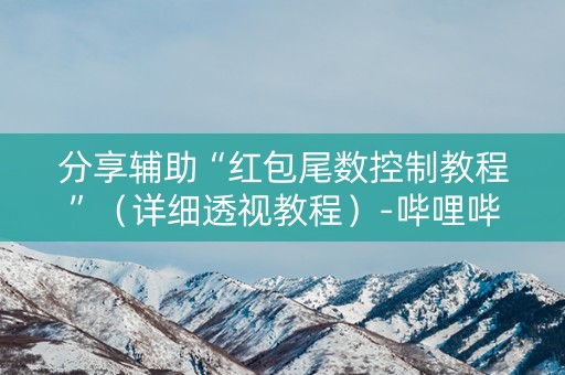 分享辅助“红包尾数控制教程”（详细透视教程）-哔哩哔哩