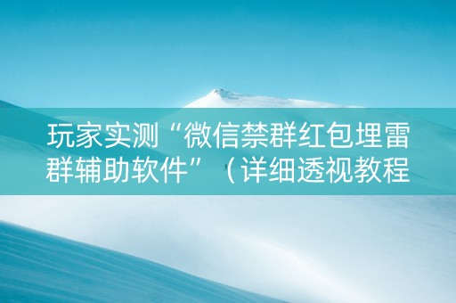 玩家实测“微信禁群红包埋雷群辅助软件”（详细透视教程）-哔哩哔哩