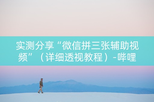 实测分享“微信拼三张辅助视频”（详细透视教程）-哔哩哔哩