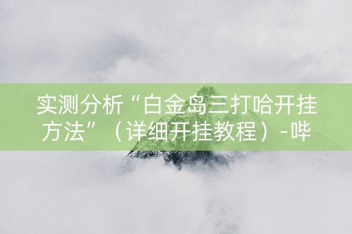 实测分析“白金岛三打哈开挂方法”（详细开挂教程）-哔哩哔哩