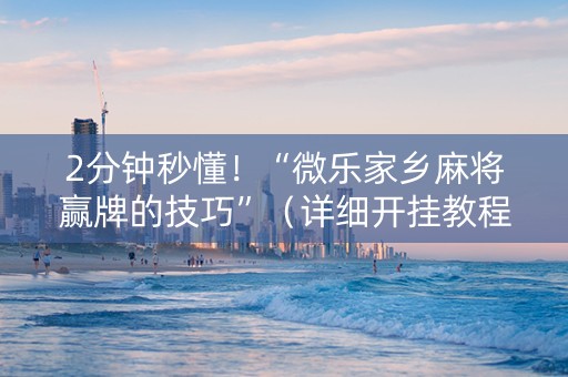 2分钟秒懂！“微乐家乡麻将赢牌的技巧”（详细开挂教程）-哔哩哔哩