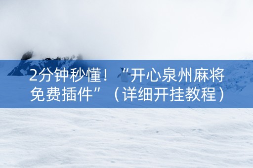 2分钟秒懂！“开心泉州麻将免费插件”（详细开挂教程）-哔哩哔哩