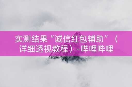 实测结果“诚信红包辅助”（详细透视教程）-哔哩哔哩