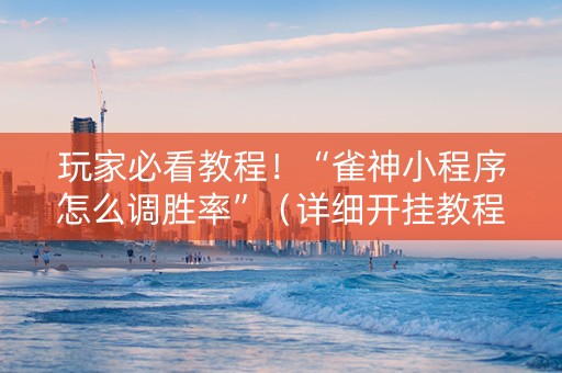 玩家必看教程！“雀神小程序怎么调胜率”（详细开挂教程）-哔哩哔哩