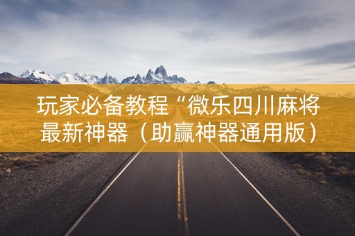 玩家必备教程“微乐四川麻将最新神器（助赢神器通用版）