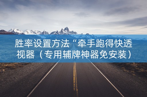 胜率设置方法“牵手跑得快透视器（专用辅牌神器免安装）