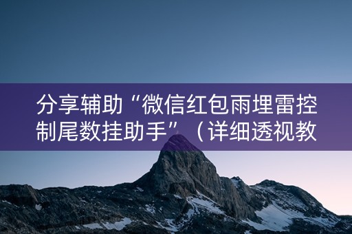 分享辅助“微信红包雨埋雷控制尾数挂助手”（详细透视教程）-哔哩哔哩