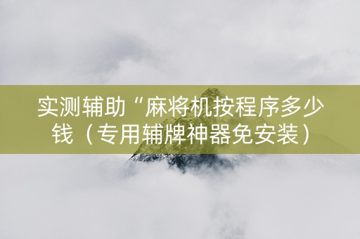 实测辅助“麻将机按程序多少钱（专用辅牌神器免安装）