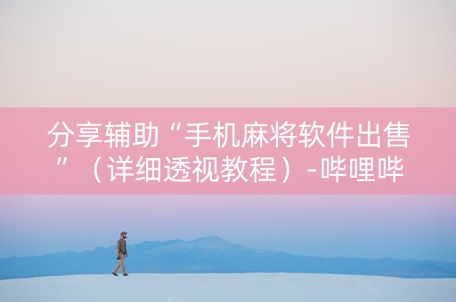 分享辅助“手机麻将软件出售”（详细透视教程）-哔哩哔哩